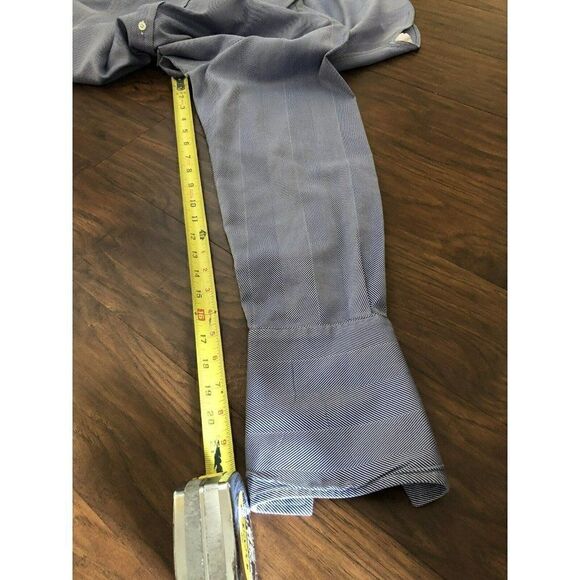 Thomas Pink Prestige Shirt Mens Medium  Blue French Cuff London Made UK - Picture 9 of 11